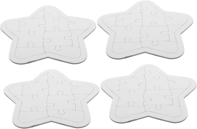 Lege Puzzel Vellen - DIY Knutselpuzzels - Creatief Tekenen - Stimuleert Hand-oog - 17.5x17.5CM - Wit