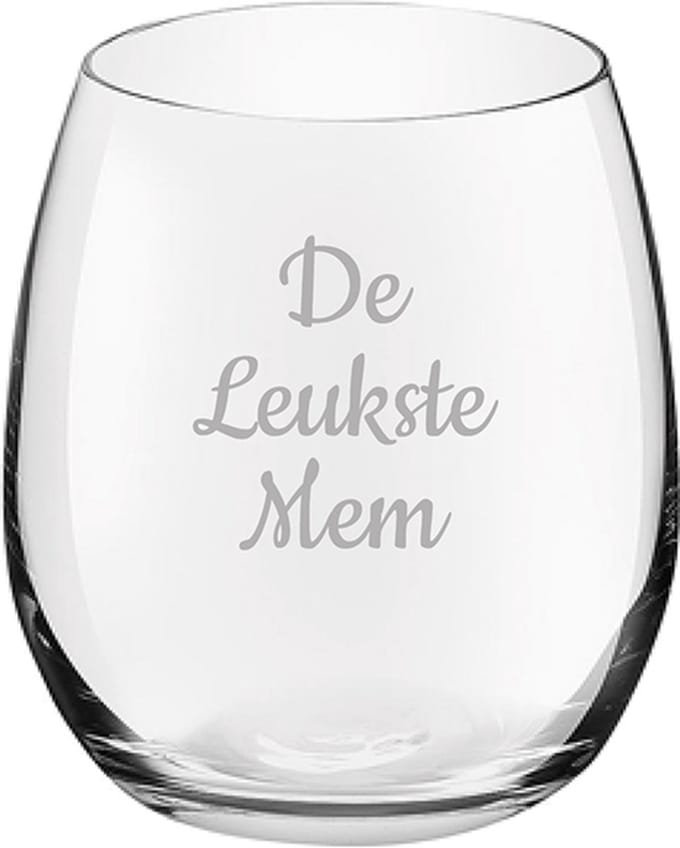 Gegraveerde Drinkglas 39cl De Leukste Mem