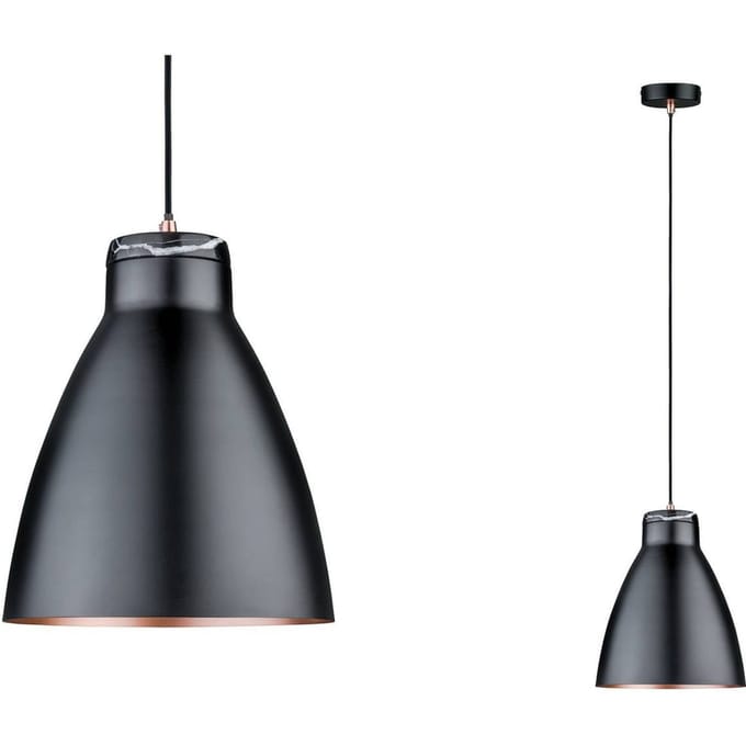Neordic Hanglamp Roald E27 max. 20W Zwart mat, Koper mat dimbaar Metaal, Marmer