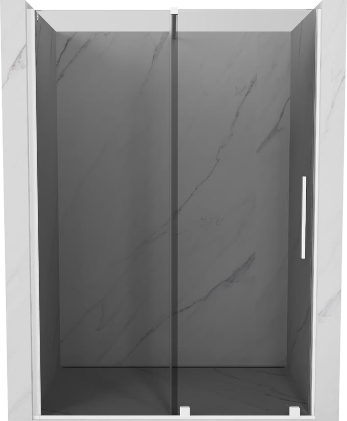 Mexen Velar schuifbare douchedeur 150 , grafiet, wit - 871-150-000-41-20