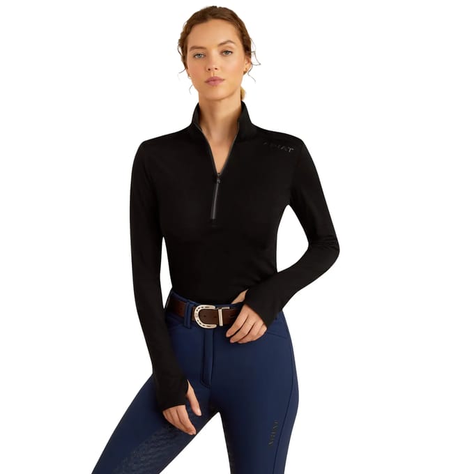 Dames paardrijshirt met mid-zip Ariat Cheviot