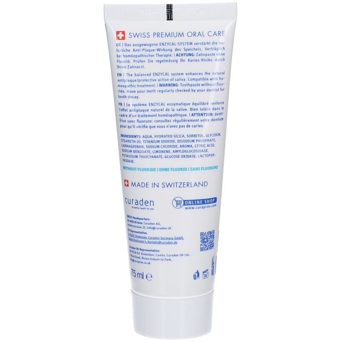 Curaprox Enzycal Zero Tandpasta - Tandpasta - 75 ml - Uniek recept