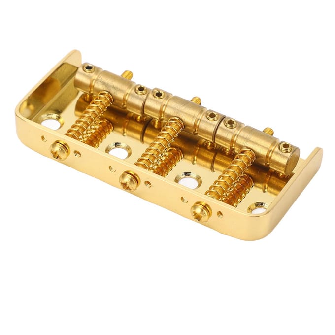 Elektrische Gitaar Korte Brug Vintage Messing Gecompenseerd 3 Zadels voor Tele Gitaren beige