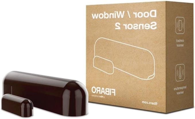 Deur Raamsensor - Contact Sensor - Objecten Beveiligen - Geïntegreerde Temperatuursensor - 1 Batterij - Donkerbruin