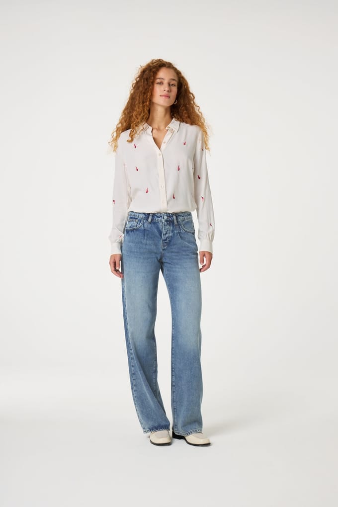 Fabienne Chapot Lot Embro Blouse Cosy White Maat: 36 | Blouses Outlet | Dames | Wit