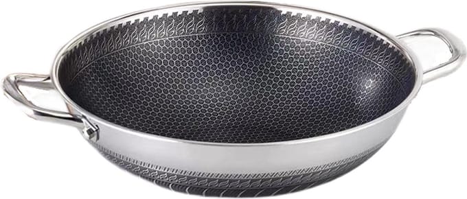 Cheffinger Wokpan met Deksel - 32cm - RVS - Honingraat - Inductie