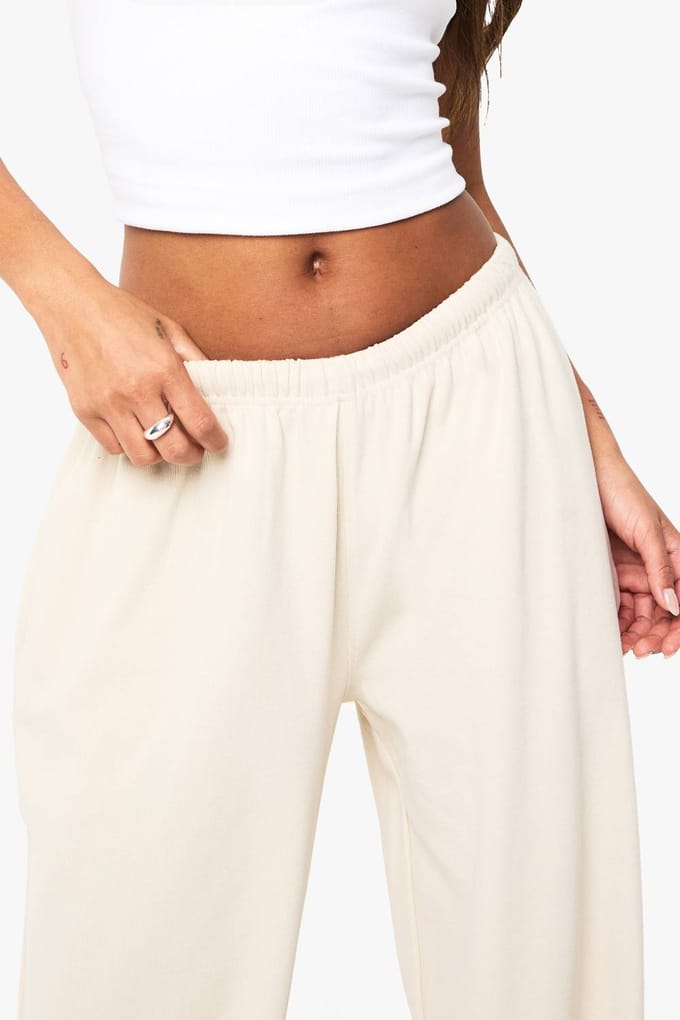 Dames Boohoo Basics Rib Straight Leg Trouser | Stone | Maat: 6