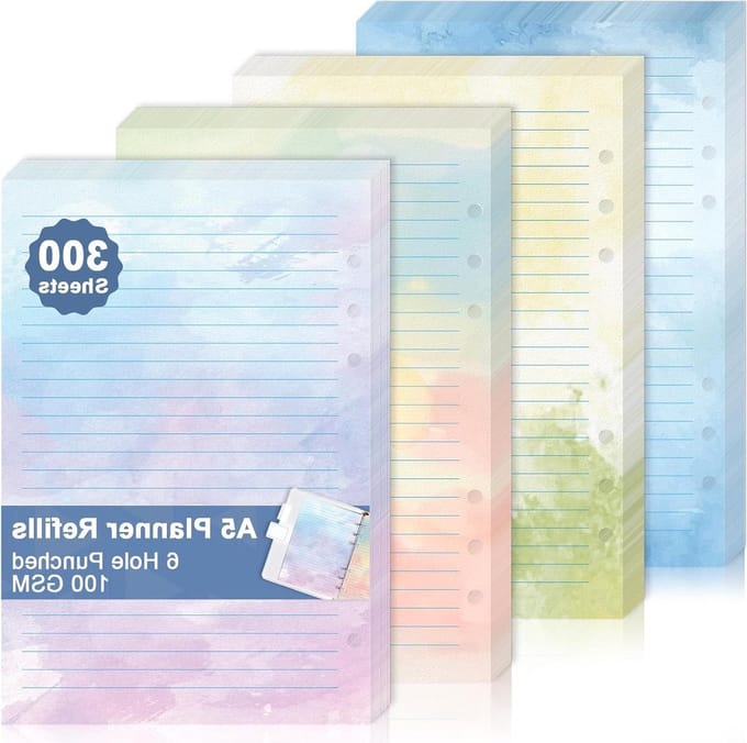 A5 Planner Inserts - Navulbaar Dagboek - Dagelijkse Planning - 300 Vellen - A5 Formaat - Multicolor