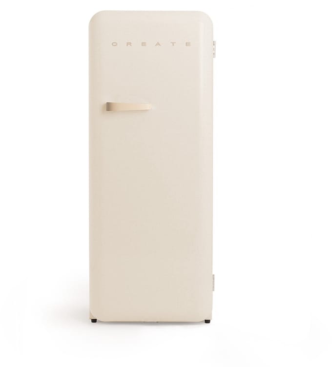 CREATE - Koelkast in retrostijl - Gebroken wit - Handvat Zand - FRIDGE RETRO 281L