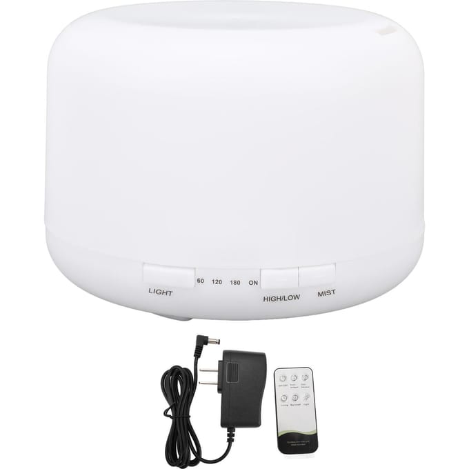 500ml Aromatherapie Diffuser 3 Snelheden Timer RGB Verlichting Stil 7 Kleuren LED Ultrasoon Olie white