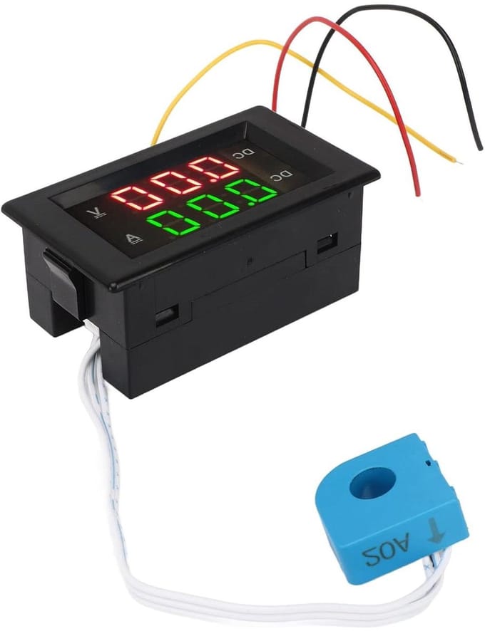Digitale Spanningsmeter - Voltampèremeter - Elektrische Systemen - Dubbel LED Display - 2 Inch - Zwart