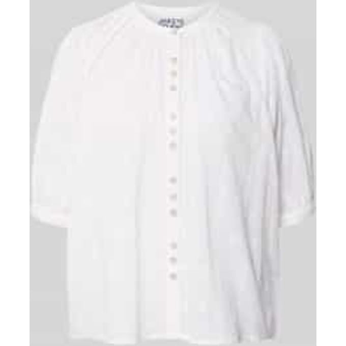 Blouse met maokraag en 3/4-mouw