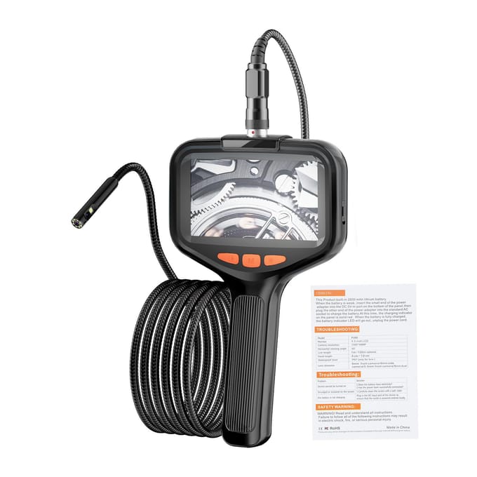 Caméra d'inspection Caméra d'inspection à double objectif avec lumière 10m32.8FT Endoscope industriel IP67 5m