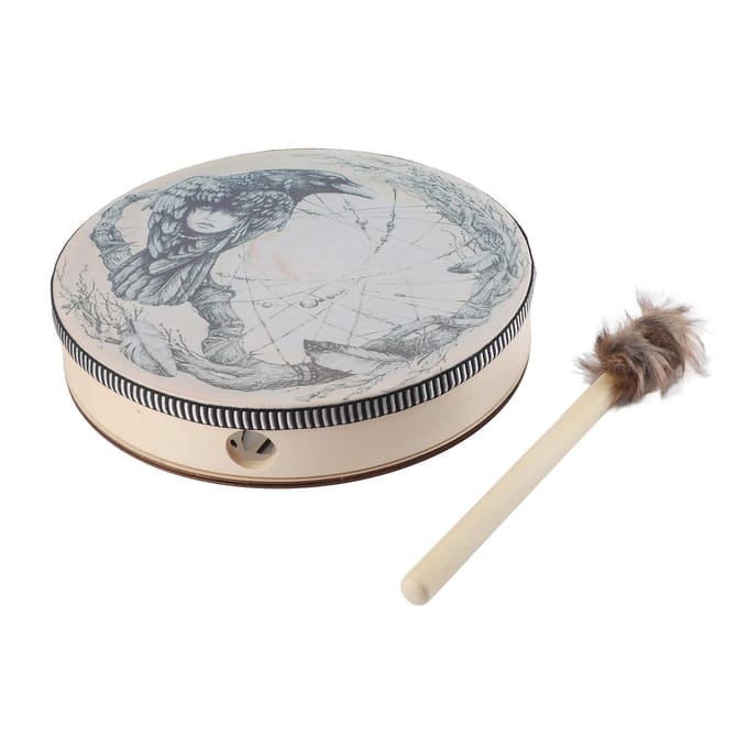 Sjamanendrum met Drumstok Diepe Bas Helend Instrument Decoratie gray