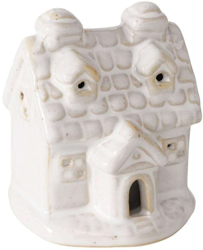 Deco huis Cristo steen met LED H7cm wit