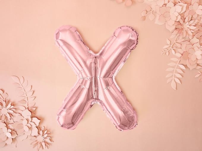 Partydeco - Folieballon Rose Gold Letter X (35 cm)