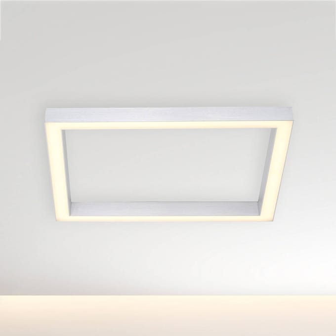 LED plafondlamp PURE Lines, 55 x 55 cm, zilver, CCT, afstandsbediening