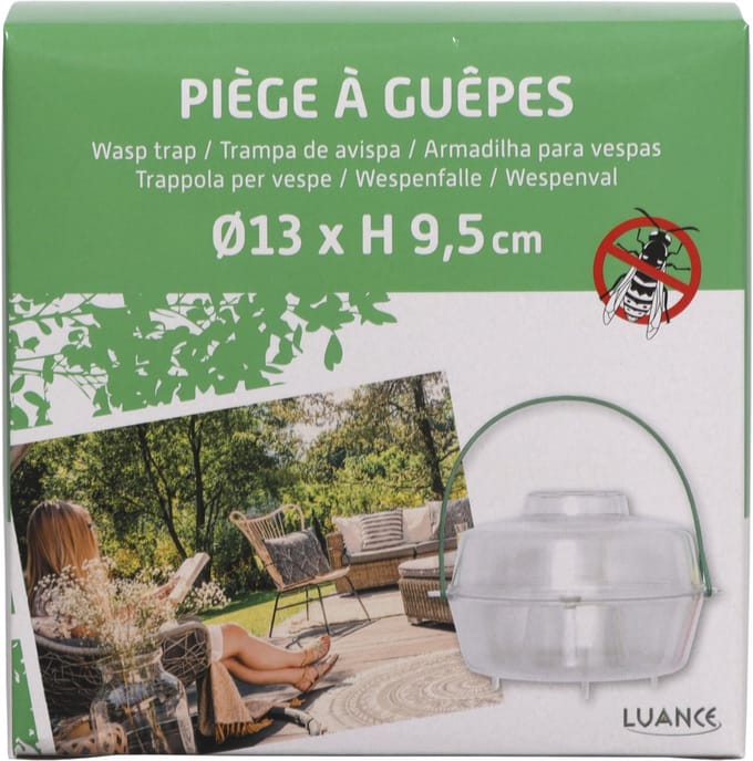 Luance Wespenval met hengsel - kunststof - transparant - D13 x H9 cm