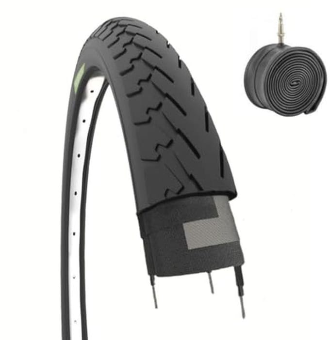 Zwarte Afdekking en Slang voor Stadsfiets en Trekkingfiets 700x35c