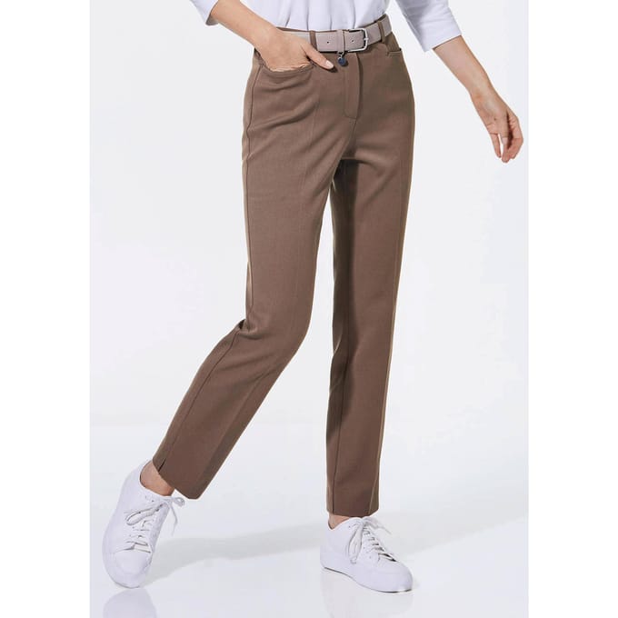 Elastische broek Adelina van Scheiter - taupe - Gr. 19 van Goldner Fashion