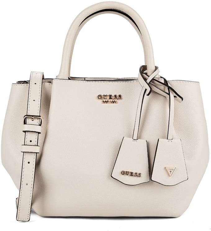 GUESS handtas schoudertas Amorette Girlfriend Satchel Cream White crème