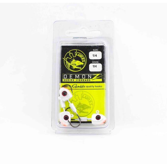 Tackle Tactics TT Demonz Jig Head 1/4 oz 1H 3/pack Parel (7747) white