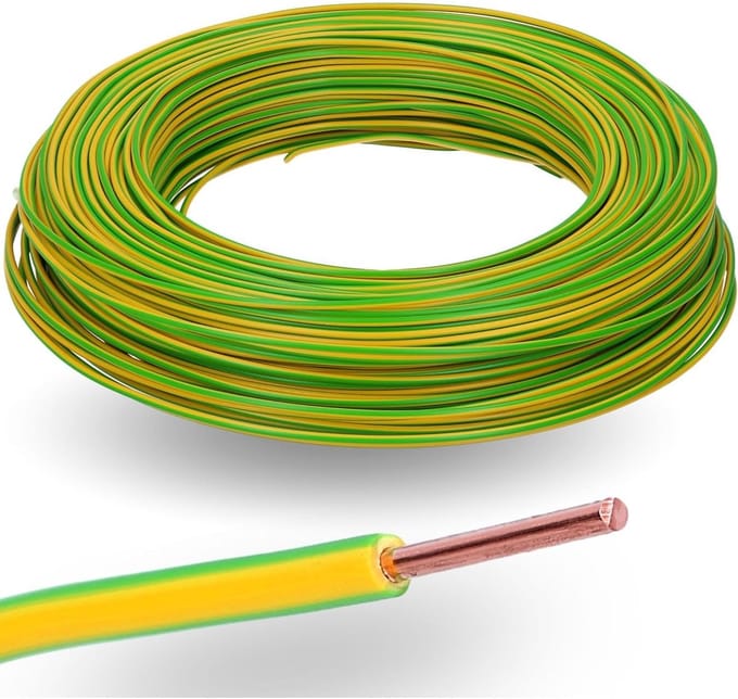 10 meter Kalitec H07V-U 1,5 mm² groen-geel