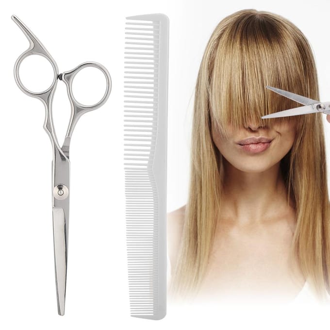 6 Inch Professionele Huishoud Schaar Knippen Uitdunnen Plat Recht Kappersschaar white