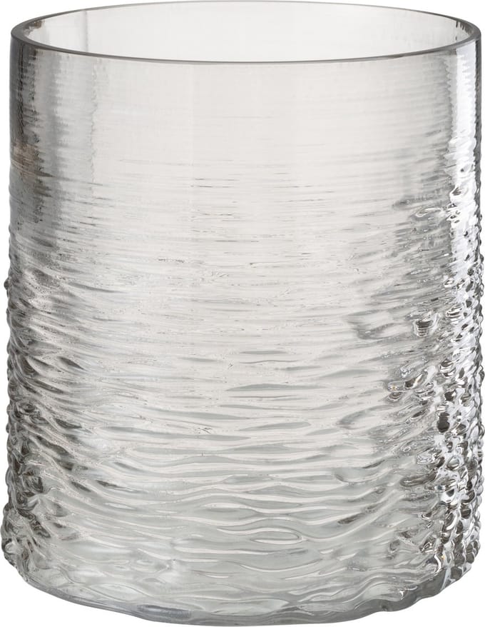 J-Line windlicht Zee - glas - grijs - small