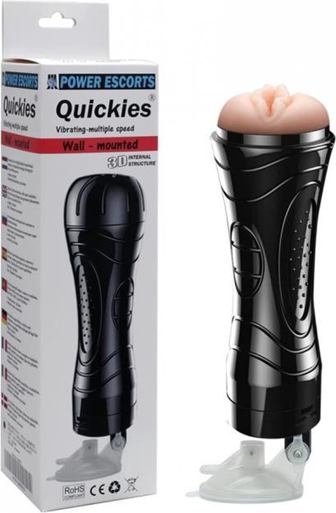 POWER ESCORTS  QUICKIES WALL MOUNTING VIBRATING PUSSY MASTURBATOR 24 CM 7 SPEED BRM01