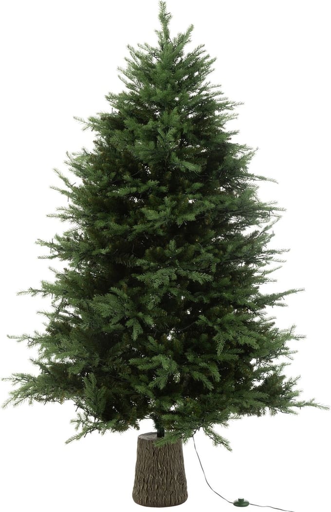 J-Line decoratie Kerstboom - kunststof - groen - LED lichtjes
