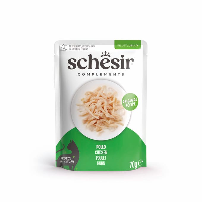 6x70g Kip Schesir Complementen in gelei natvoer voor katten