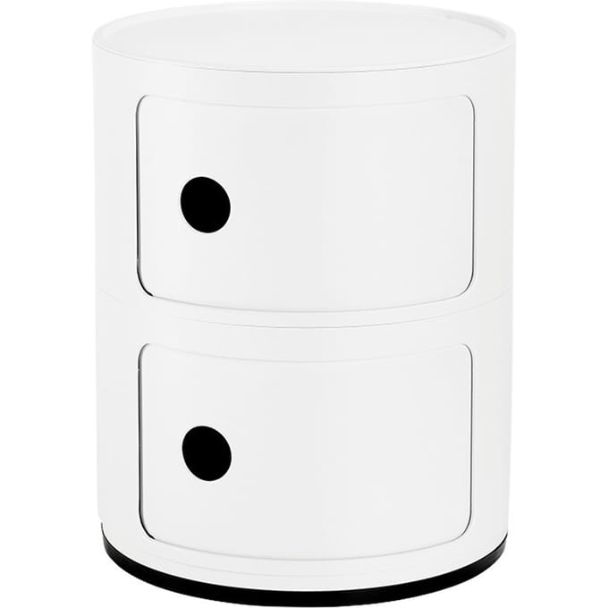 Kartell Componibili Kast Ø32 Nachtkastje (2 Comp.) Mat Wit