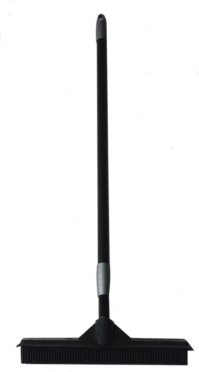 Rubberen bezem en kappersborstel van 100% natuurlijk rubber met instelbare telescoopsteel (83-150 cm)