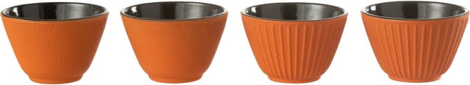 J-Line theemok - metaal - oranje - 2 dozen van 2 stuks