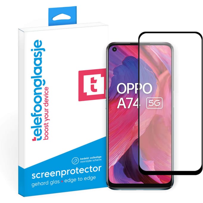 OPPO A74 5G screenprotector gehard glas Edge to Edge