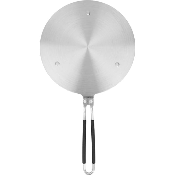 Plaque Diffuseur de Chaleur Acier Inoxydable Chaleur Rapide et Uniforme Adaptateur à Induction avec Long Manche pour Cuisinière à Induction Fer white