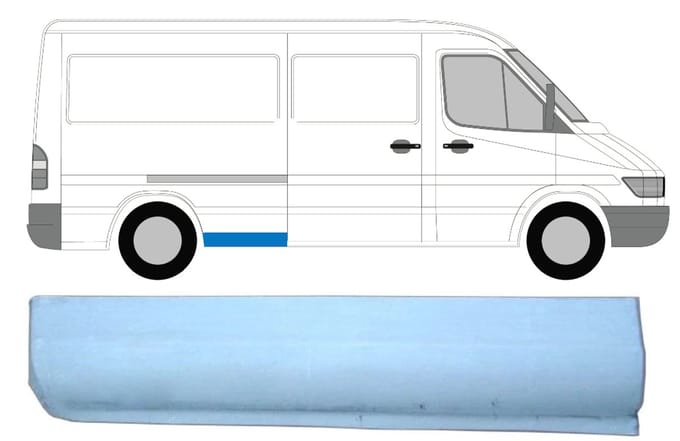 Reparatiepaneel achterspatbord voor Mercedes Sprinter 1995-2006 / Rechts