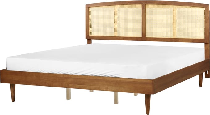 VARZY - Bed - Lichtbruin - 180 x 200 cm - Rubberhout