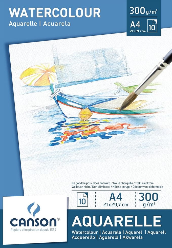 Aquarelpapier A4 300 g/m² 10 Vel Zwaar Wit Papier voor Acvarelverf