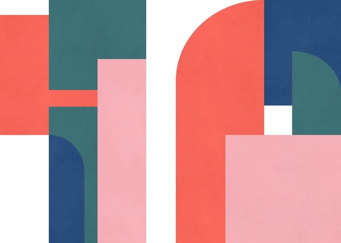 Fotobehang - Geometric Colours 350x250cm - Vliesbehang