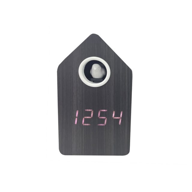 Karlsson - Wekker Cuckoo LED - Zwart hout