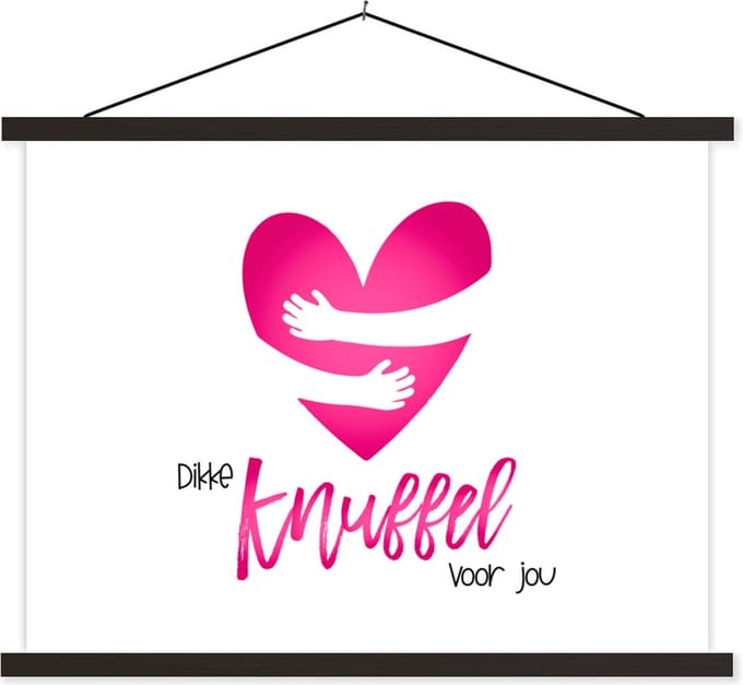 Posterhanger incl. Poster 150x113 cm - Schoolplaat - Beterschap - Quotes - Knuffels - Textielposter - Blanke latten