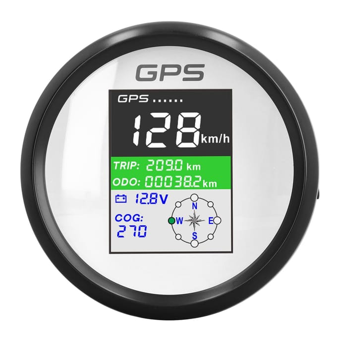 85mm GPS Snelheidsmeter Knopen Mph Km/u Multifunctioneel DC9‑32V TFT Scherm IP67 Waterdicht Kilometerteller voor Auto Vrachtwagen Motorfiets black
