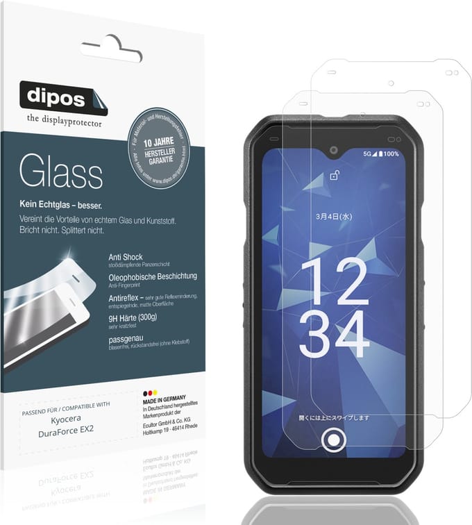 dipos – 2x Matte Pantserfolie geschikt voor Kyocera DuraForce EX2 | 9H Screenprotector