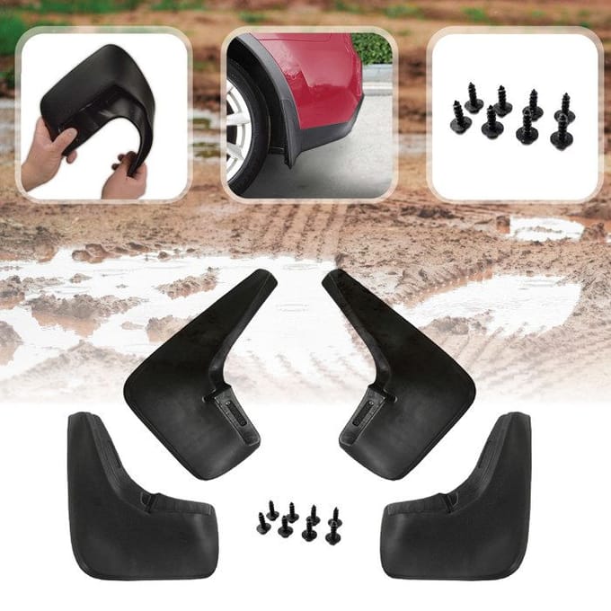 Bavettes garde-boue - J&J Automotive - Dacia Duster - 4 pièces - Facile à assembler - Durable black