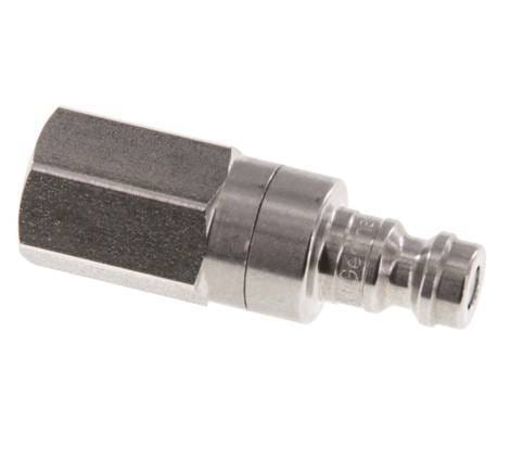 RVS DN 5 Luchtkoppeling Insteeknippel G 1/8 inch Binnendraad Double Shut-Off - CLP5-F-S-SV-018
