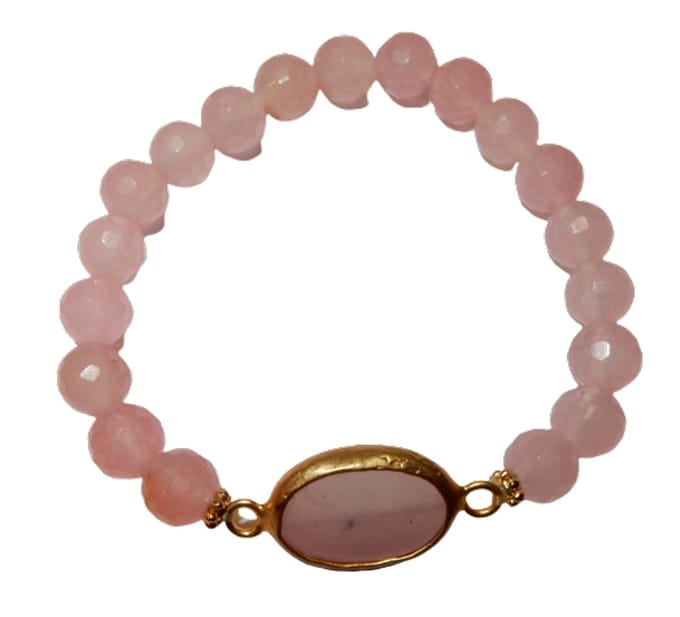 Rozenkwarts Goud Opleg Armband