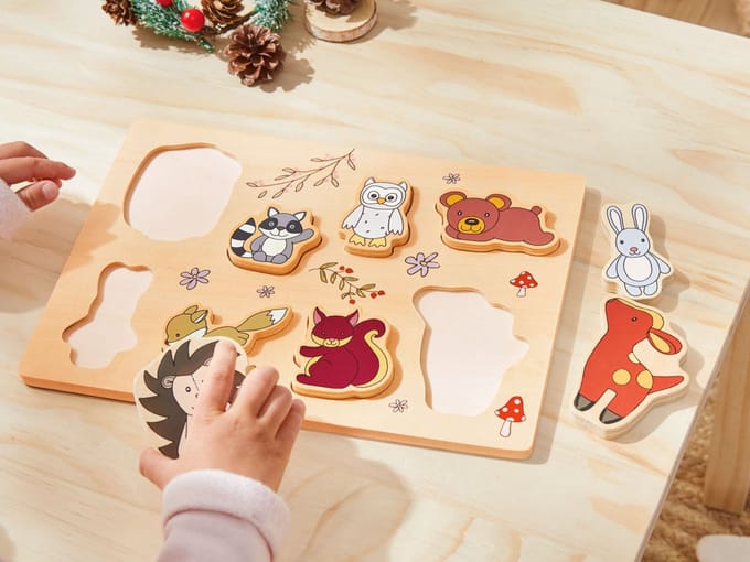 Playtive Houten motoriekspeelgoed - dieren puzzel