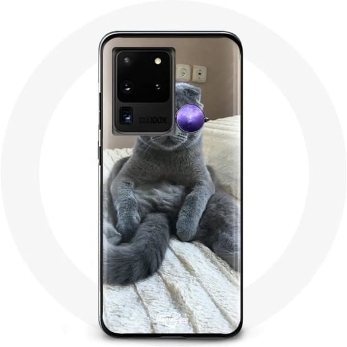 Coque pour Samsung Galaxy S20 Ultra Chat avec Lunettes de vue violettes